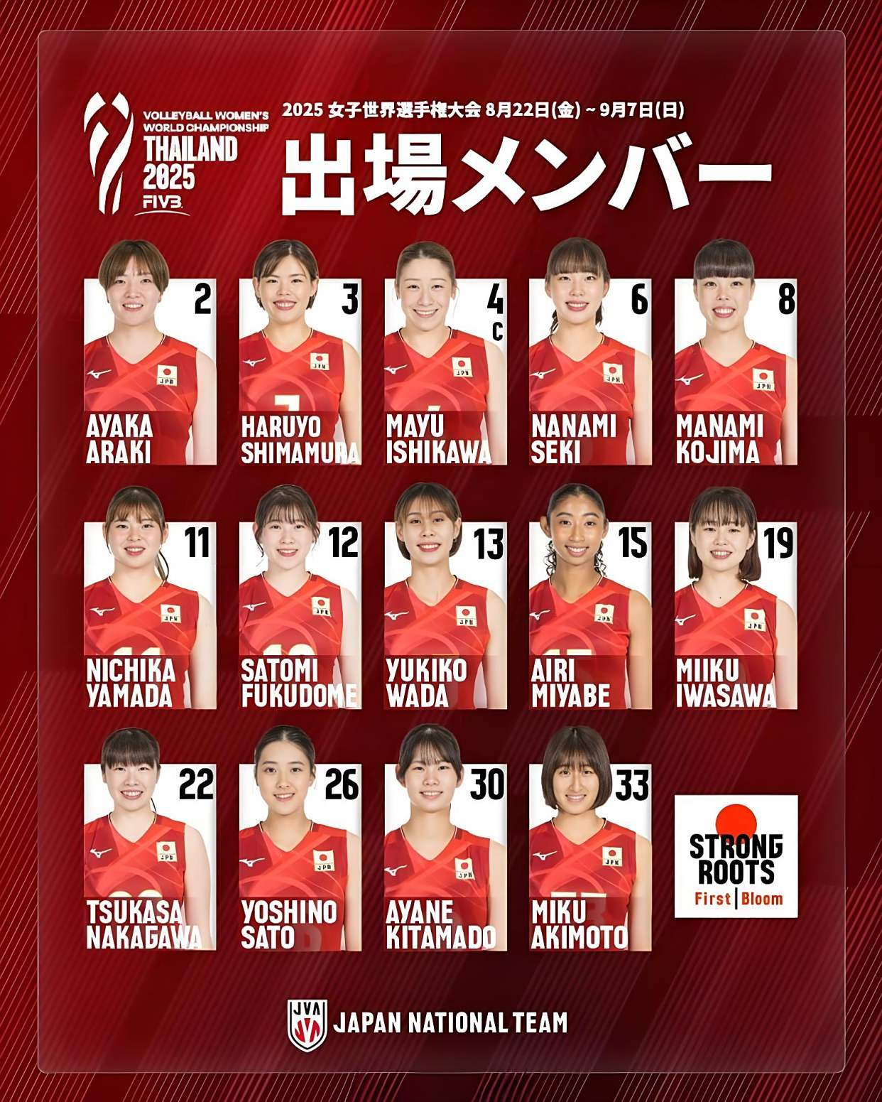 日本女排参加2025泰国世锦赛名单出炉！带三个自(zì)由人有些多此一举
