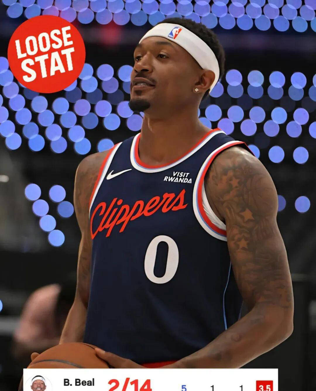 表现低迷!比尔场均7分,独行侠和快船排名垫底